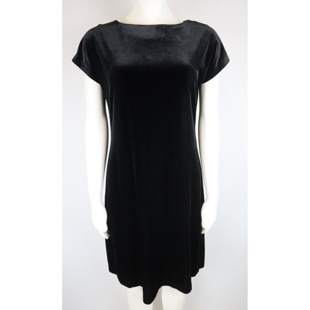 WOMEN'S BLACK VELVET / VELOUR TEXTURE DRESS - ALYX - SIZE 6 - STRETCH
